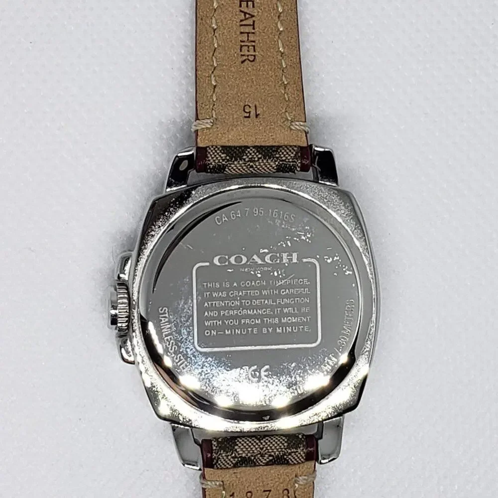 Coach Signature Boyfriend Watch Khaki/Burgundy